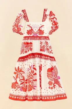 Farm Rio Off-White Rio Tiles Midi Dress -Farm Rio Dress Shop 306206 05