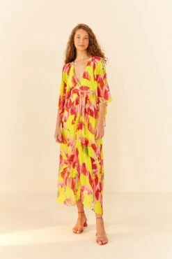 Farm Rio Lime Sweet Jungle Kaftan Dress -Farm Rio Dress Shop 306209 04