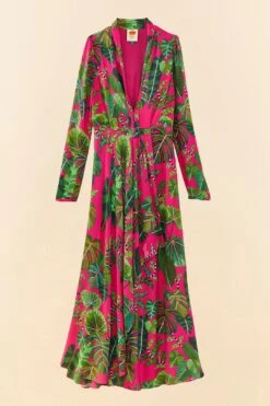 Farm Rio Pink Leaves Maxi Dress -Farm Rio Dress Shop 306210 06