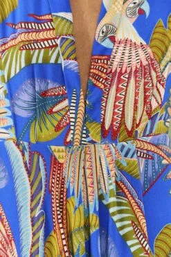 Farm Rio Blue Macaw Flight Maxi Dress 10 Farm Rio Blue Macaw Flight Maxi Dress -Farm Rio Dress Shop 306211 04