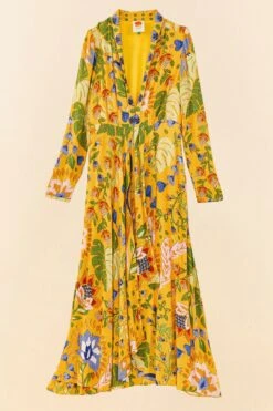 Farm Rio Yellow Summer Garden Maxi Dress -Farm Rio Dress Shop 306212 05