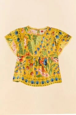 Farm Rio Yellow Summer Garden Blouse -Farm Rio Dress Shop 306228 06