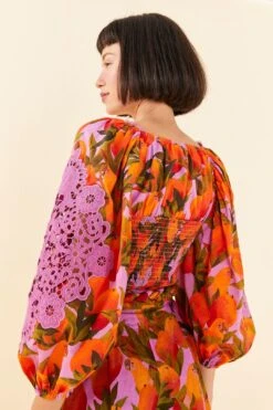 Farm Rio Lilac Mango Macaws Blouse -Farm Rio Dress Shop 306230 03