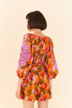 Farm Rio Lilac Mango Macaws Blouse -Farm Rio Dress Shop 306230 04