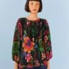 Farm Rio Black Blooming Garden Blouse -Farm Rio Dress Shop 306231 01