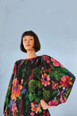 Farm Rio Black Blooming Garden Blouse -Farm Rio Dress Shop 306231 03