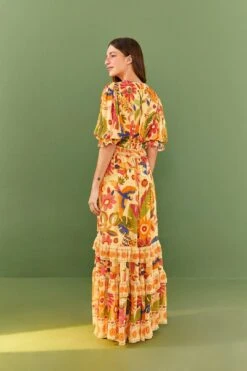 Farm Rio Yellow Rio Tapestry Maxi Dress -Farm Rio Dress Shop 306240 04