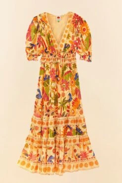 Farm Rio Yellow Rio Tapestry Maxi Dress -Farm Rio Dress Shop 306240 06