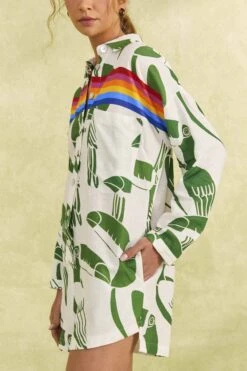 Farm Rio Off-White Rainbow Toucans Romper -Farm Rio Dress Shop 306251 03