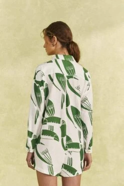 Farm Rio Off-White Rainbow Toucans Romper -Farm Rio Dress Shop 306251 04