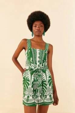 Farm Rio Off-White Macaw Elegance Romper