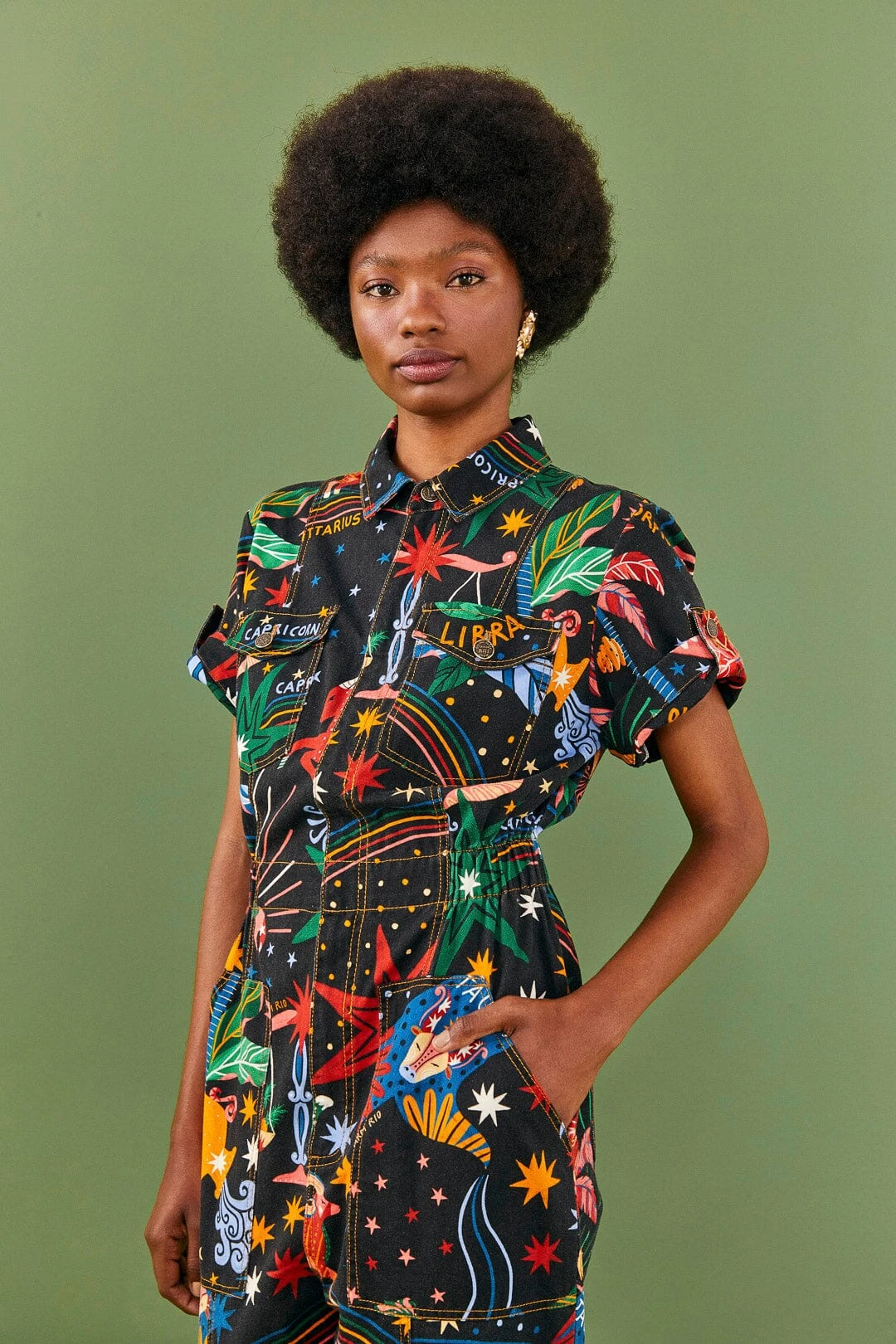 Farm Rio Zodiac Canvas Jumpsuit 4 Farm Rio Zodiac Canvas Jumpsuit - Image 2