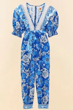 Farm Rio Blue Full Of Flowers Jumpsuit -Farm Rio Dress Shop 306264 06