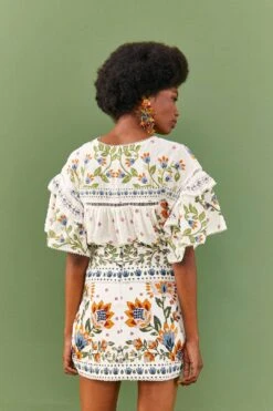 Farm Rio White Summer Garden Mini Skirt -Farm Rio Dress Shop 306268 03