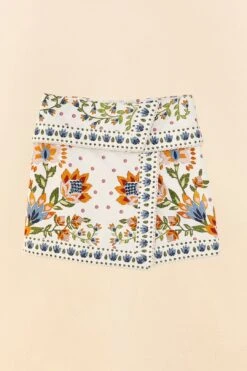 Farm Rio White Summer Garden Mini Skirt -Farm Rio Dress Shop 306268 06