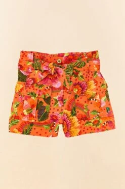 Farm Rio Orange Blooming Garden Shorts -Farm Rio Dress Shop 306270 06