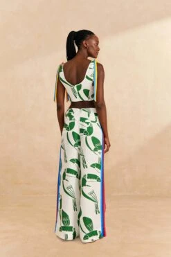 Farm Rio Off-White Rainbow Toucans Crop Top -Farm Rio Dress Shop 306280 04