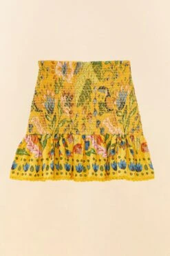 Farm Rio Yellow Summer Garden Mini Skirt -Farm Rio Dress Shop 306300 06