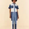 Farm Rio CUTWORK DENIM JUMPSUIT