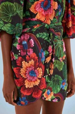 Farm Rio Black Blooming Garden Mini Skirt -Farm Rio Dress Shop 306313 03