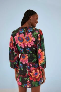 Farm Rio Black Blooming Garden Mini Skirt -Farm Rio Dress Shop 306313 04