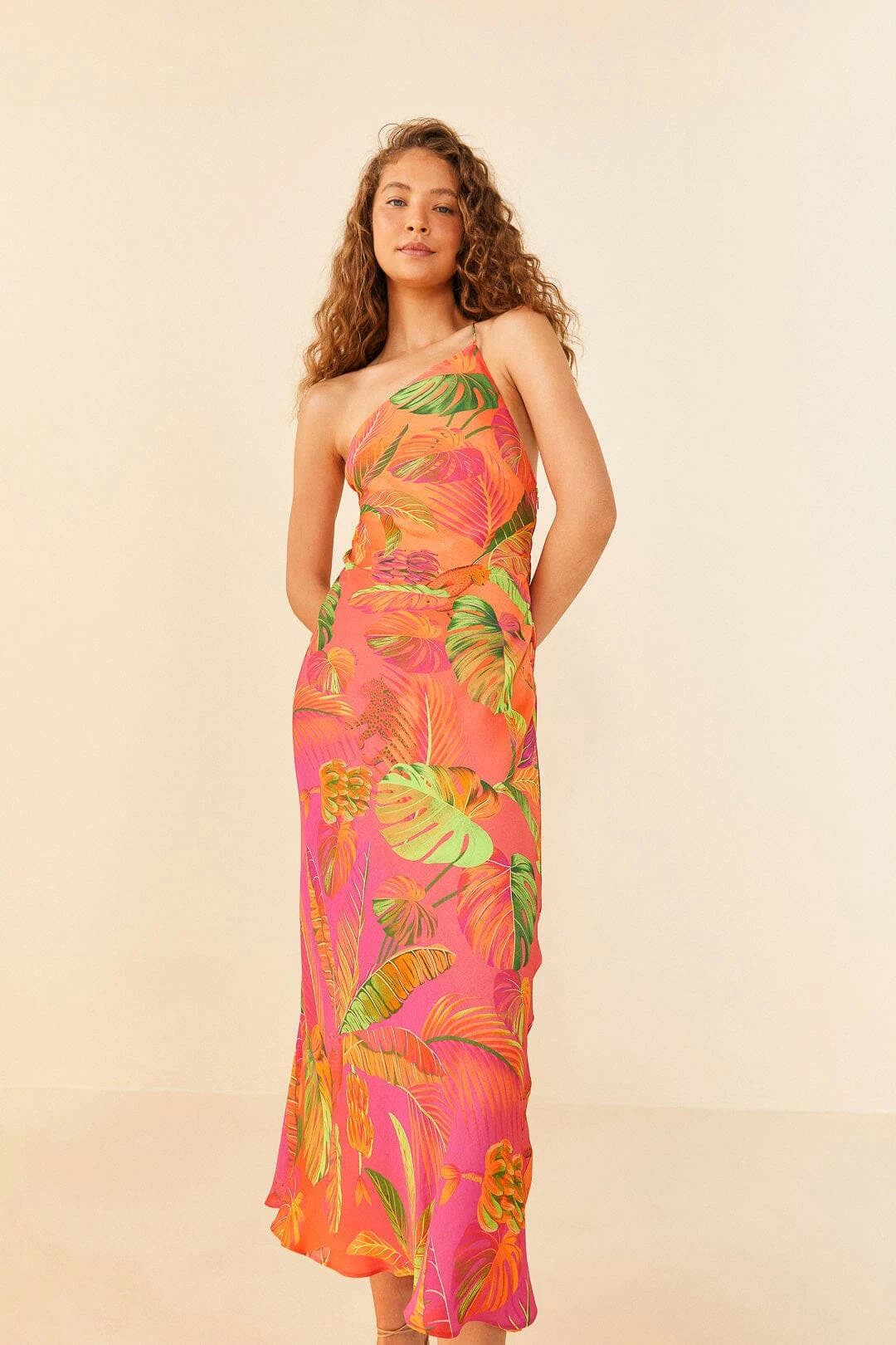 Orange Ombre Forest Lenzing™ Ecovero™ Viscose Midi Dress 3 Orange Ombre Forest Lenzing™ Ecovero™ Viscose Midi Dress