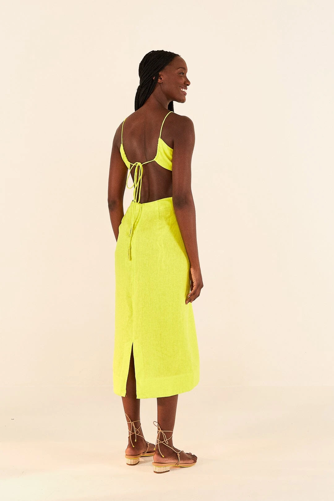 Farm Rio Lime Green Monstera Midi Dress 7 Farm Rio Lime Green Monstera Midi Dress - Image 5