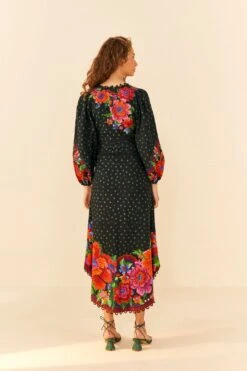 Farm Rio Black Blooming Garden Dress -Farm Rio Dress Shop 306333 03