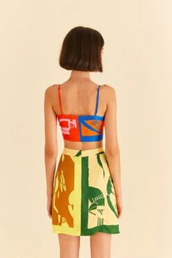 Farm Rio Mixed Rainbow Toucans Lenzing™ Ecovero™ Viscose Mini Skirt -Farm Rio Dress Shop 306338 04