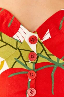 Farm Rio Tomato Tie Strap Crop Top -Farm Rio Dress Shop 306341 05