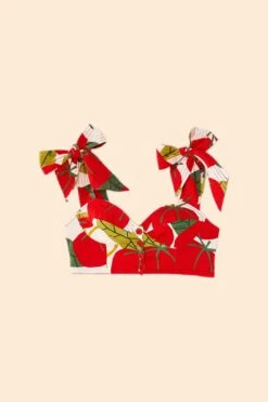 Farm Rio Tomato Tie Strap Crop Top -Farm Rio Dress Shop 306341 06