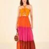 Warm Color Blocking Maxi Dress -Farm Rio Dress Shop 306344 01