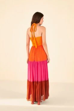 Warm Color Blocking Maxi Dress -Farm Rio Dress Shop 306344 04