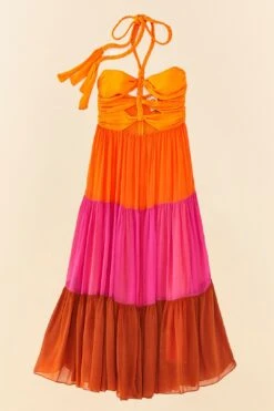 Warm Color Blocking Maxi Dress -Farm Rio Dress Shop 306344 06