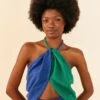 Farm Rio Blue And Green Crop Top -Farm Rio Dress Shop 306345 01