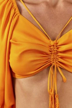 Farm Rio Orange Lenzing™ Ecovero™ Viscose Crop Blouse -Farm Rio Dress Shop 306352 04