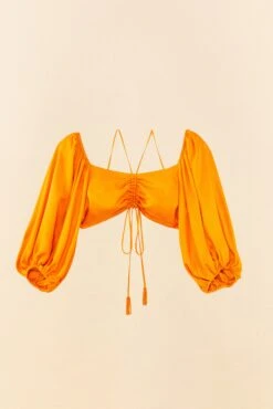 Farm Rio Orange Lenzing™ Ecovero™ Viscose Crop Blouse -Farm Rio Dress Shop 306352 06