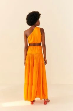Orange Asymmetrical Maxi Dress -Farm Rio Dress Shop 306363 03