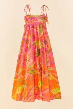 Farm Rio Orange Ombre Forest Maxi Dress 11 Farm Rio Orange Ombre Forest Maxi Dress -Farm Rio Dress Shop 306376 06