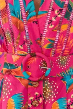 Farm Rio Pink Macaw Party Organic Cotton Romper -Farm Rio Dress Shop 306381 05