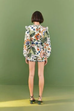 Farm Rio White Summer Garden Romper -Farm Rio Dress Shop 306382 04