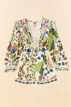 Farm Rio White Summer Garden Romper -Farm Rio Dress Shop 306382 06