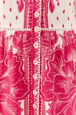 Farm Rio Pink Tropical Woodcut Lenzing™ Ecovero™ Viscose Midi Dress 11 Farm Rio Pink Tropical Woodcut Lenzing™ Ecovero™ Viscose Midi Dress -Farm Rio Dress Shop 306388 05
