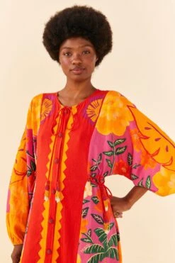 Farm Rio Sunset Patchwork Maxi Dress -Farm Rio Dress Shop 306645 02