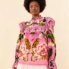 Farm Rio Pink Leopard Forest Blouse
