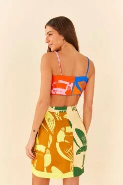 Farm Rio Mixed Rainbow Toucans Crop Top -Farm Rio Dress Shop 306649 04