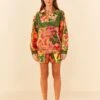 Farm Rio Orange Blooming GardenSweatshorts -Farm Rio Dress Shop 306673 01