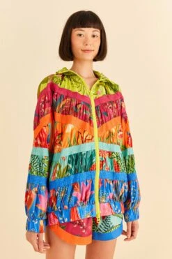 Farm Rio Mixed Prints Windbreaker