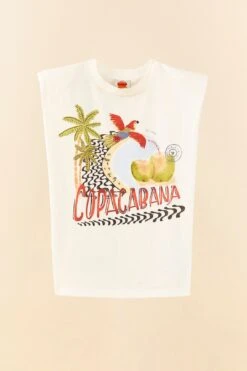 Farm Rio White Copacabana Organic Cotton T-Shirt -Farm Rio Dress Shop 306708 06