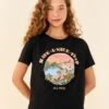 Farm Rio Black Have A Nice Trip Organic Cotton T-Shirt -Farm Rio Dress Shop 306709 01